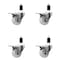 Service Caster 3'' Nylon Swivel 1-3/8'' Expanding Stem Caster Set Total Lock Brake, 4PK SCC-EXTTL20S314-NYS-138-4 - alternate 1